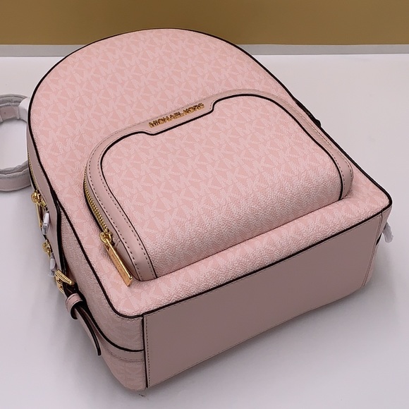 MICHAEL KORS JAYCEE MEDIUM BACKPACK LIGHT POWDER BLUSH SIGNATURE COLOR - Picture 15 of 16